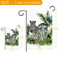 thumbnail image 3 of Watercolor African Animal Zebra Jungle Palm Leaves Garden Flag Double Sided House Flag for Outdoor Home, Personalized All Year Round Yard Decor 12 x 18 Inch, 3 of 6