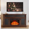 thumbnail image 6 of Embossed Pattern 23" Fireplace Insert, Space-Saving TV Stand Media Console for Living Room & Bedroom 58"W Realistic Fireplace Charm & Spacious Storage, 6 of 12