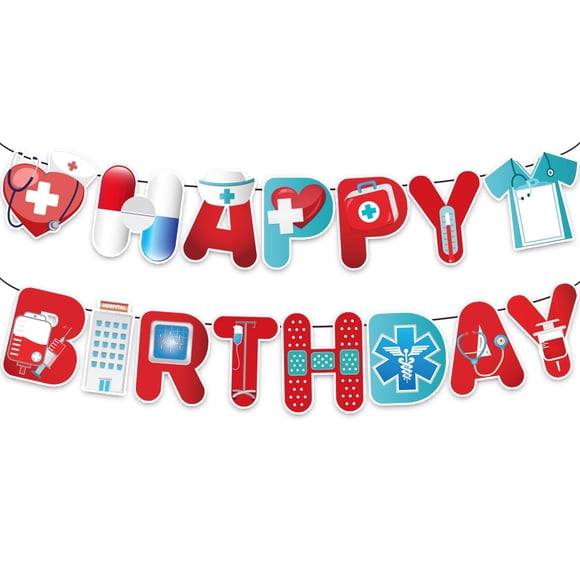 Suministros para fiestas de enfermería Banner Rijcy Nurse Happy Birthday