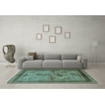 thumbnail image 3 of Ahgly Company Indoor Round Oriental Light Blue Industrial Area Rugs, 7' Round, 3 of 4