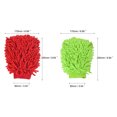thumbnail image 2 of Uxcell Large Double-Side Microfiber Soft Chenille Dusting Mitten Light Green Rose Red 2in1 Set, 2 of 5