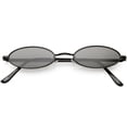 thumbnail image 1 of Extreme Small Oval Sunglasses Neutral Colored Flat Lens 51mm (Black / Smoke), 1 of 4