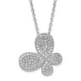 thumbnail image 5 of Auriga Fine Jewelry 925 Sterling Silver Rhodium-plated Polished CZ Butterfly w/ 2in ext. Necklace for Women 20", 5 of 6