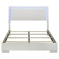 thumbnail image 4 of Felicity Wood Queen LED Panel Bed White High Gloss, 4 of 8
