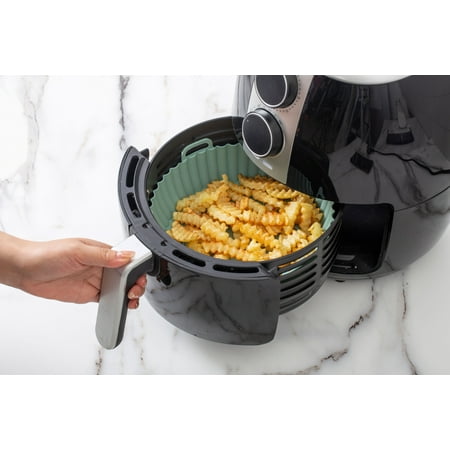 

Cook with Color Green Silicone Reusable Air Fryer Liner 7” diameter 2” tall 1 Count per Pack