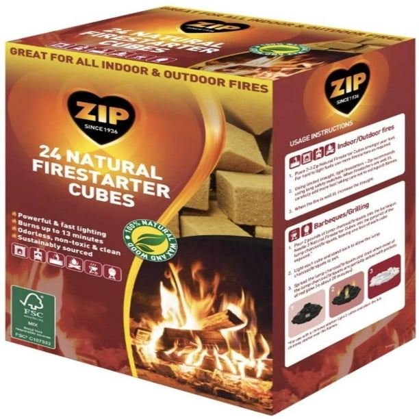 ZIP Natural Firestarter Instant Light Cubes, 24 Count Pack