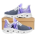 thumbnail image 1 of Zapatillas de tenis ligeras con cordones y antideslizantes para mujer, con estampado de lazo floral rosa y concienciación sobre el cáncer de mama, moda, 1 of 6
