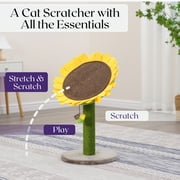 Catry Sunflower 24 Cat Tree with Leaves and Petals, Adjustable Multi-functional Cat Bed, Sisal Scratching Post