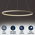 thumbnail image 4 of JONATHAN Y Brice 23.75" Modern Contemporary Metal Round Dimmable Integrated LED Pendant, Beige, 4 of 9