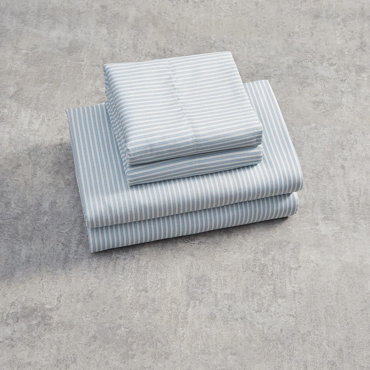 Better Homes & Gardens, Miles Stripe King Comforter Set, Blue/White, King, 12 Piece