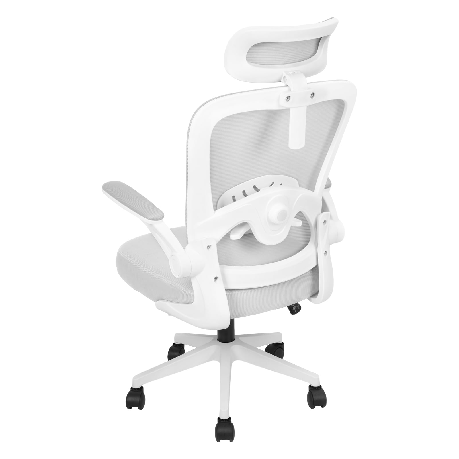 Dapmiu Ergonomic Office Chair with 3D Adjustable Headrest & Lumbar Support, 350lbs Capacity Mesh Computer Chair, 90-135° Recline with Flip-up Armrests for Home Office
