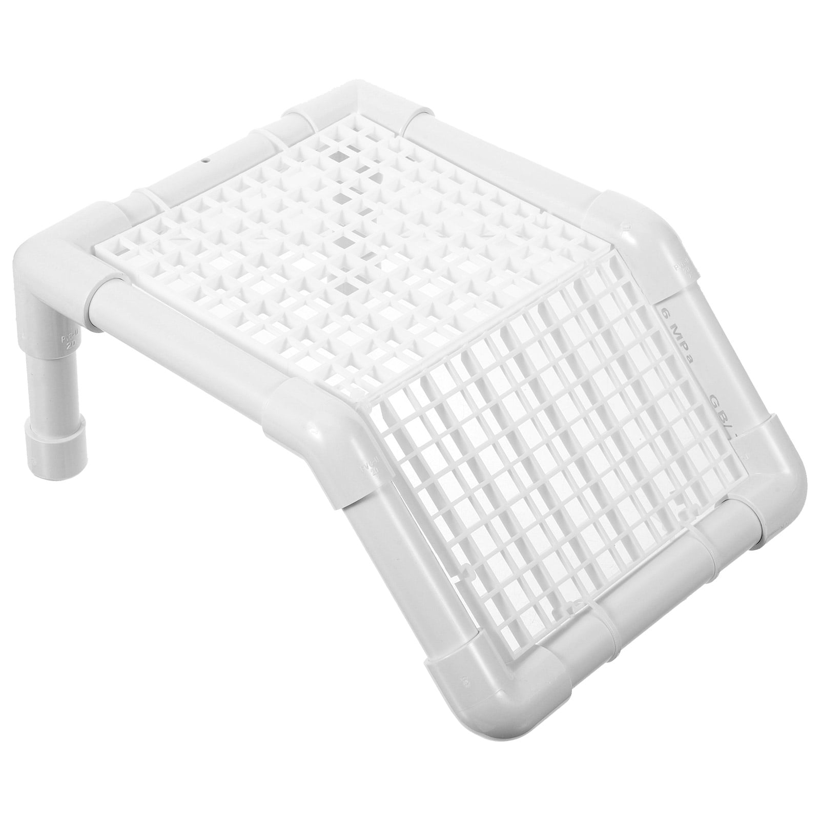 Phenofice Turtle Accessories, White Plastic Basking Platform with Climbing Ramp for Reptile Aquarium Habitat