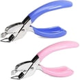 thumbnail image 1 of 2pcs Staple Remover,with Rubber Grips,Effective,Quick Staple Remover Tool,Blue+Pink, 1 of 5