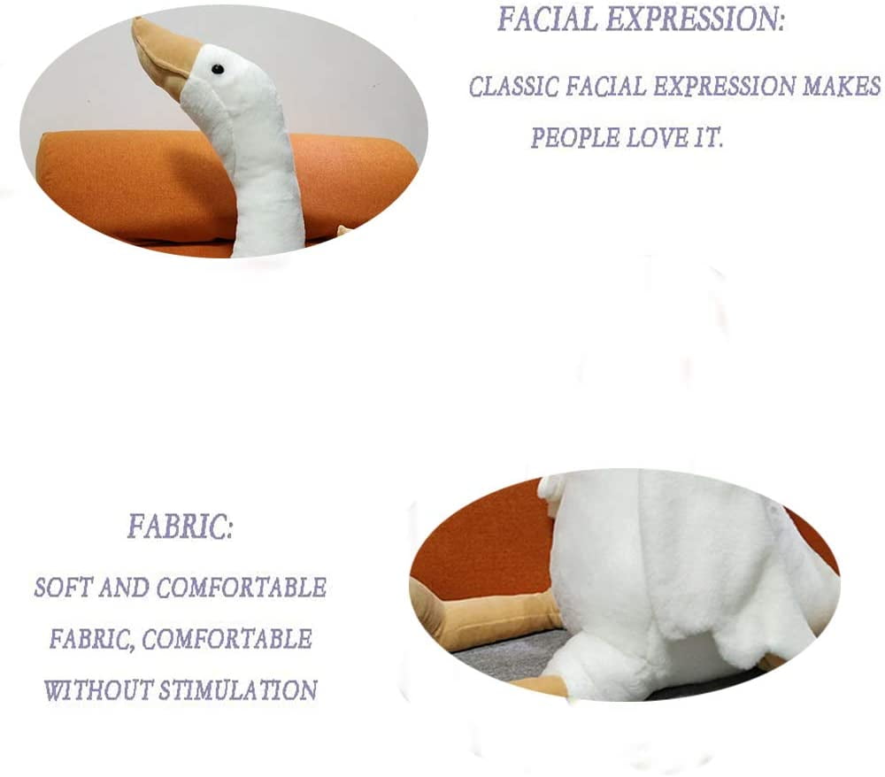 Tiiyee Animal en Peluche de Cygne, Peluche d'oie Blanche en Peluche Cadeaux pour Enfants(1.9M