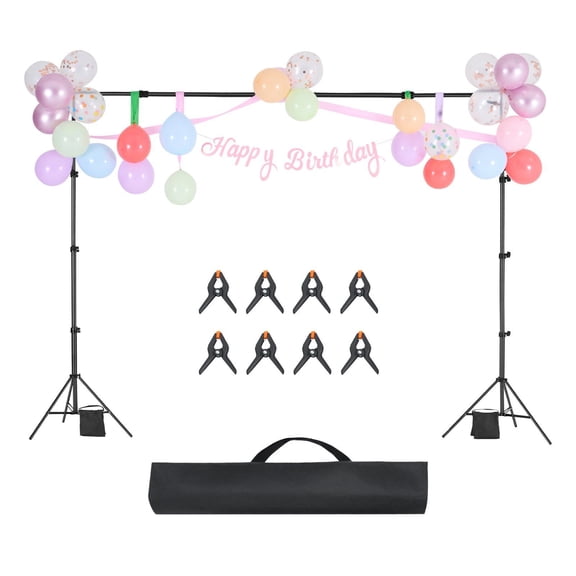 Collapsible 7x10 ft Photo Backdrop Stand Kit - Adjustable Height for Party, Trade Shows, YouTube Videos
