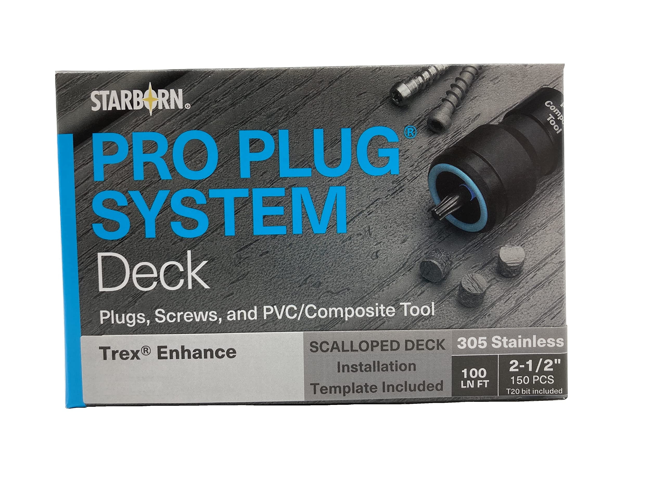Pro Plug System PXDT634S250 for Trex Enhance Rocky Harbor Decking 100