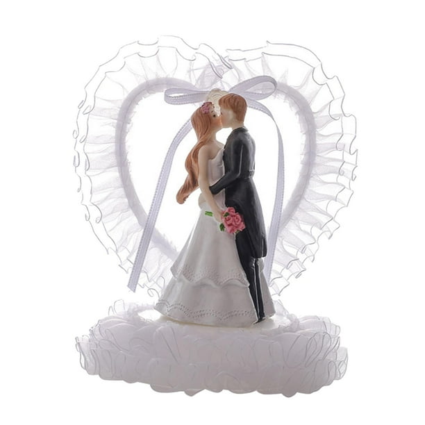 Adorno de resina para tarta de boda, moderno y sencillo, para novio y novia Amor de cristal pequeño
