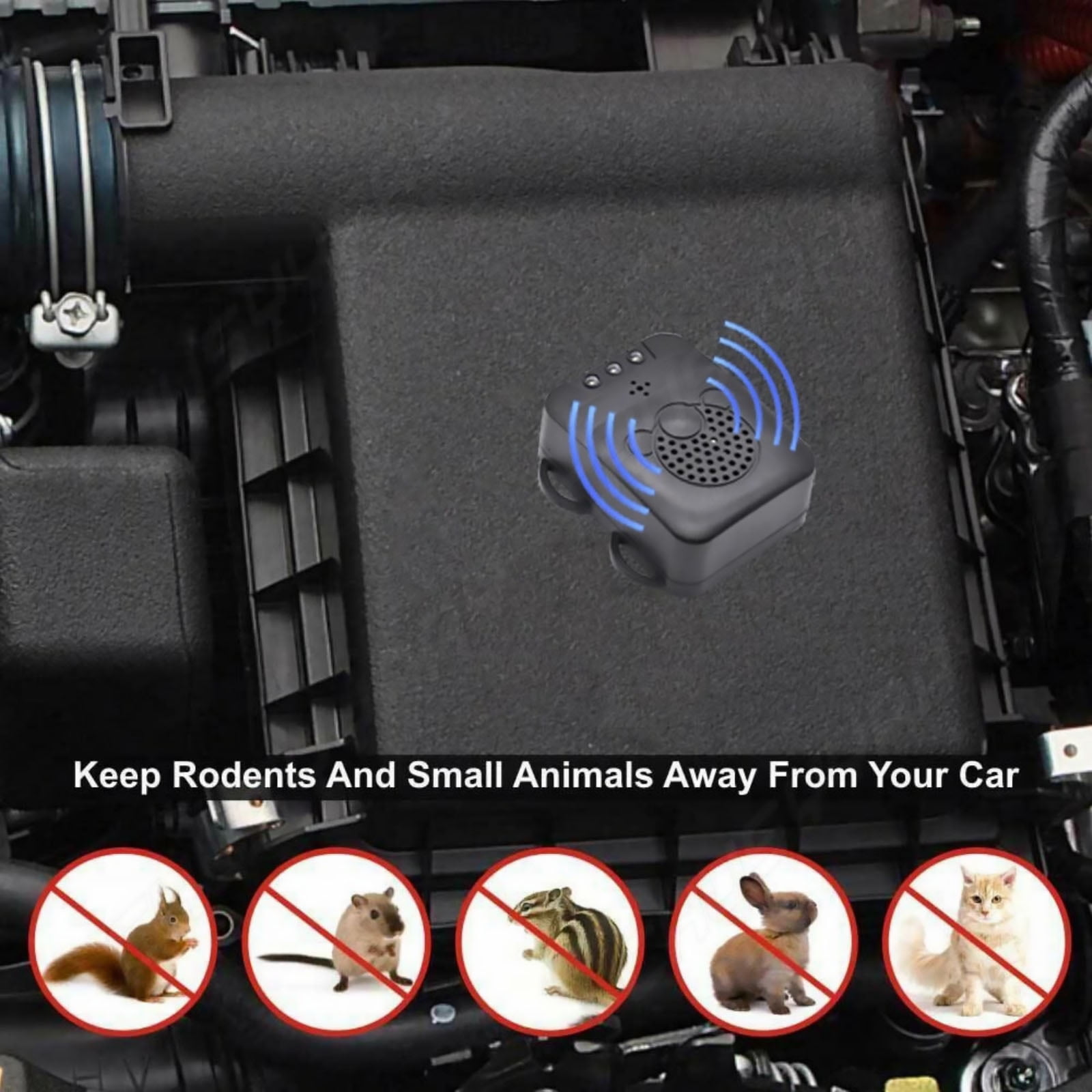 CSYANXING Car Engine Ultrasonic Repeller, DC12V 5mA Standby, For Mice Rats Mole Squirrel Pest Prevention