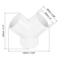 50mm PVC Pipe Fittings, 3 Pack 3 Way Y Shape Water Tubing Joint