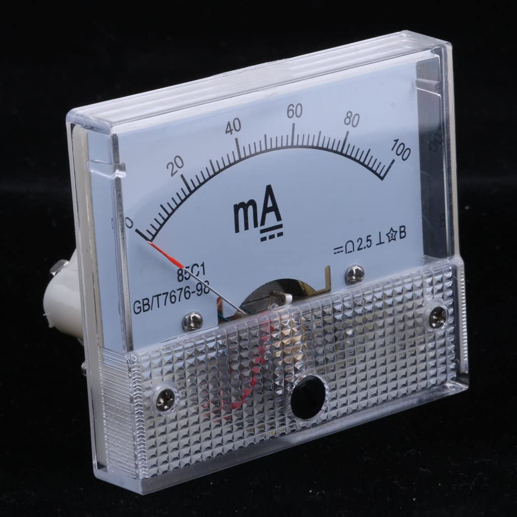 2.52x2.20x2.05 Inch 3X Ammeter Analogue Panel Amp Meter Analog Current Panel Milliampere Meter 0-5A to 0-50mA 0-100mA DC