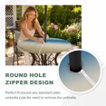thumbnail image 4 of Round Outdoor Tablecloth with Umbrella Hole and Zipper, Blue Beige Ombre Tablecloth with Elastic Waterproof, Modern Gradient Abstract Art Patio Table Covers for 31" - 35" Picnic Pool Tables, 4 of 9