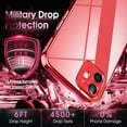 thumbnail image 5 of Crystal Clear Case for iPhone 12 Mini, [Not Yellowing] [Camera Protection] [Military Grade Drop Tested] Transparent Shockproof Protective Phone Case Soft Silicone Slim Cover, 5.4 inch, Red, 5 of 17