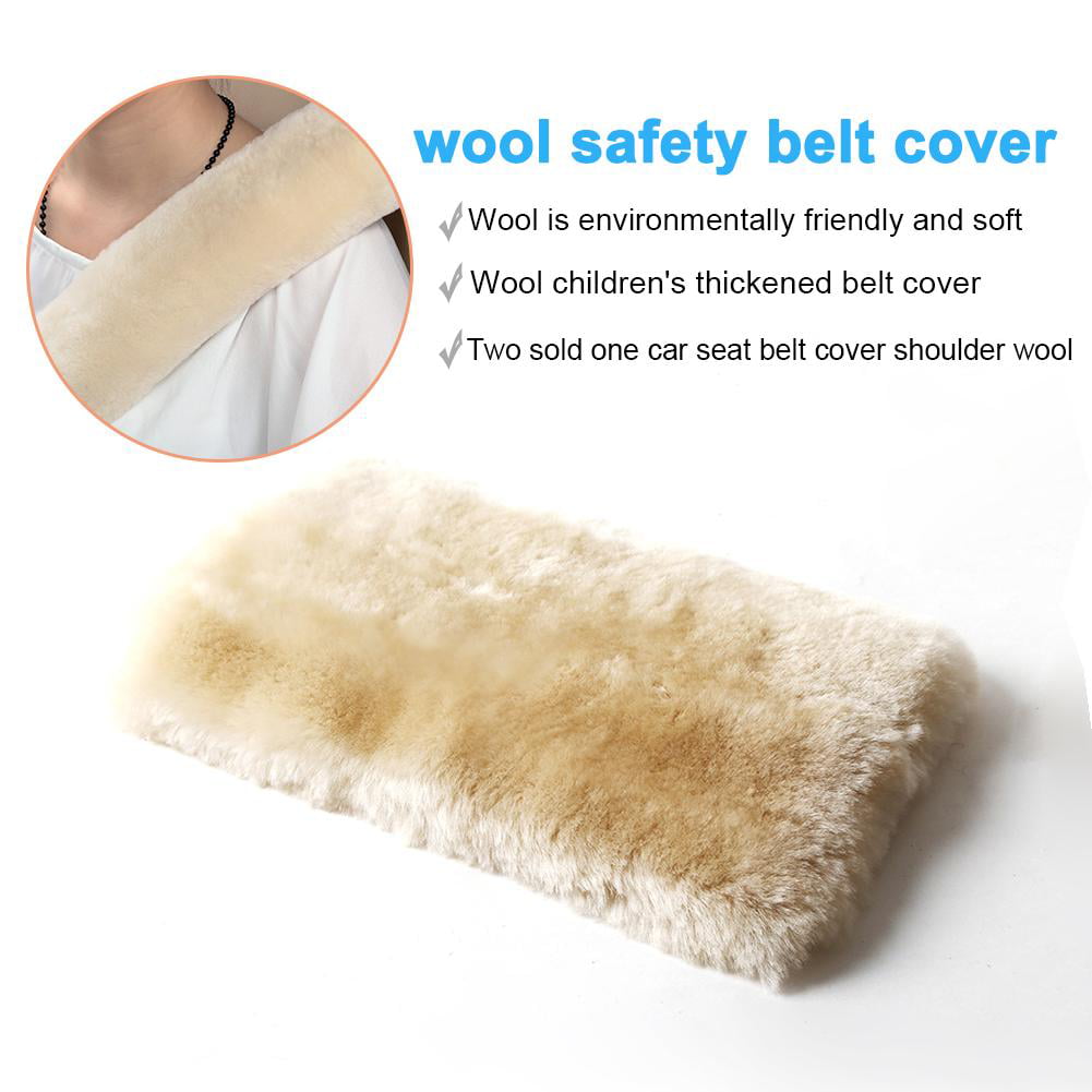 1pc Multi-Color Australian Wool Car Seat Belt Shoulder Pad Cover Hardness Winter 