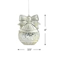 thumbnail image 5 of Melrose 4" Metallic Silver Mosaic Glass Disk Christmas Ornament, 5 of 7