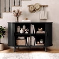 thumbnail image 6 of ROGALIS 40" Sliding Tambour Door Buffet Cabinet, Sideboard with Adjustable Shelves for Kitchen Living Room Hallway Entryway, Black, 6 of 6