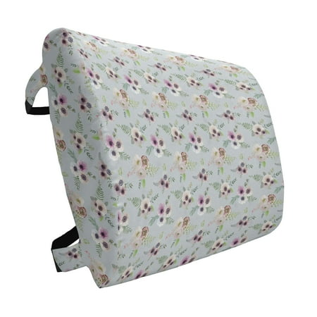 

Anemone Flower Lumbar Pillow Vintage Bouquets Bridal Corsage Design Shabby Leaves Ranunculus Blossoms Soft Back Cushion for Office Chairs with Adjustable Straps 14 x 13 Multicolor by Ambesonne