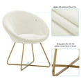 thumbnail image 4 of Duhome Faux Fur Accent Chairs Velvet Vanity Chair Makeup Chair for Living Room Bedroom, White, 4 of 7
