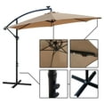 thumbnail image 3 of Abble 10 ft. Lighted Tan Solid Round Cantilever Patio Umbrella, Lighted, 3 of 4