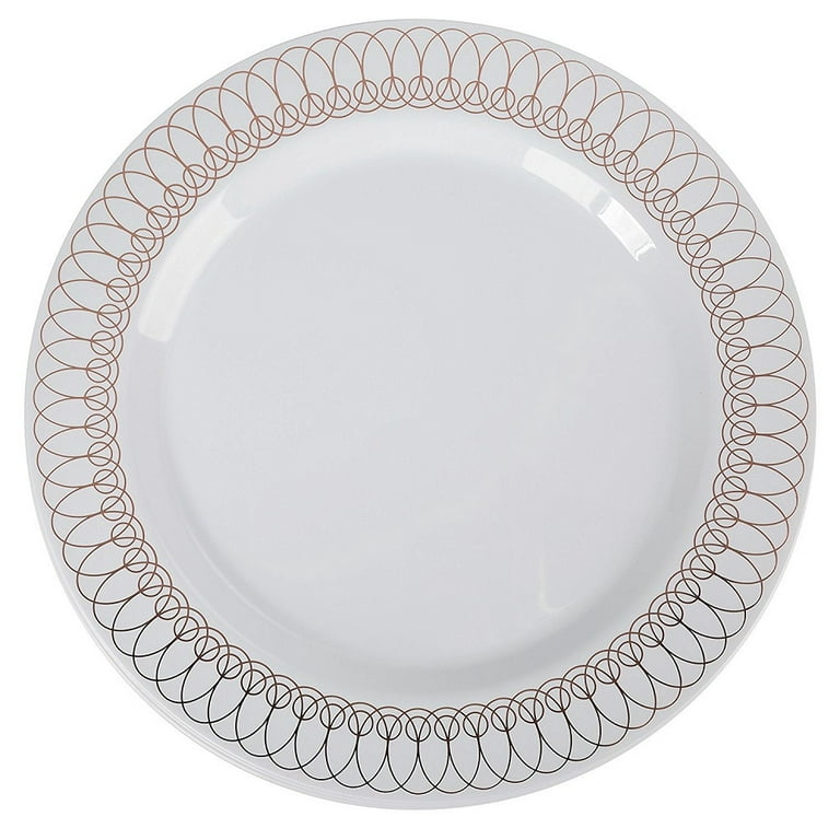 Crown Display Plastic Disposable Dinnerware Set - 60 Pcs - Wedding & Party  Disposable Dinner Plates - Set of 30 Plastic Dinner Plates and 30 Plastic
