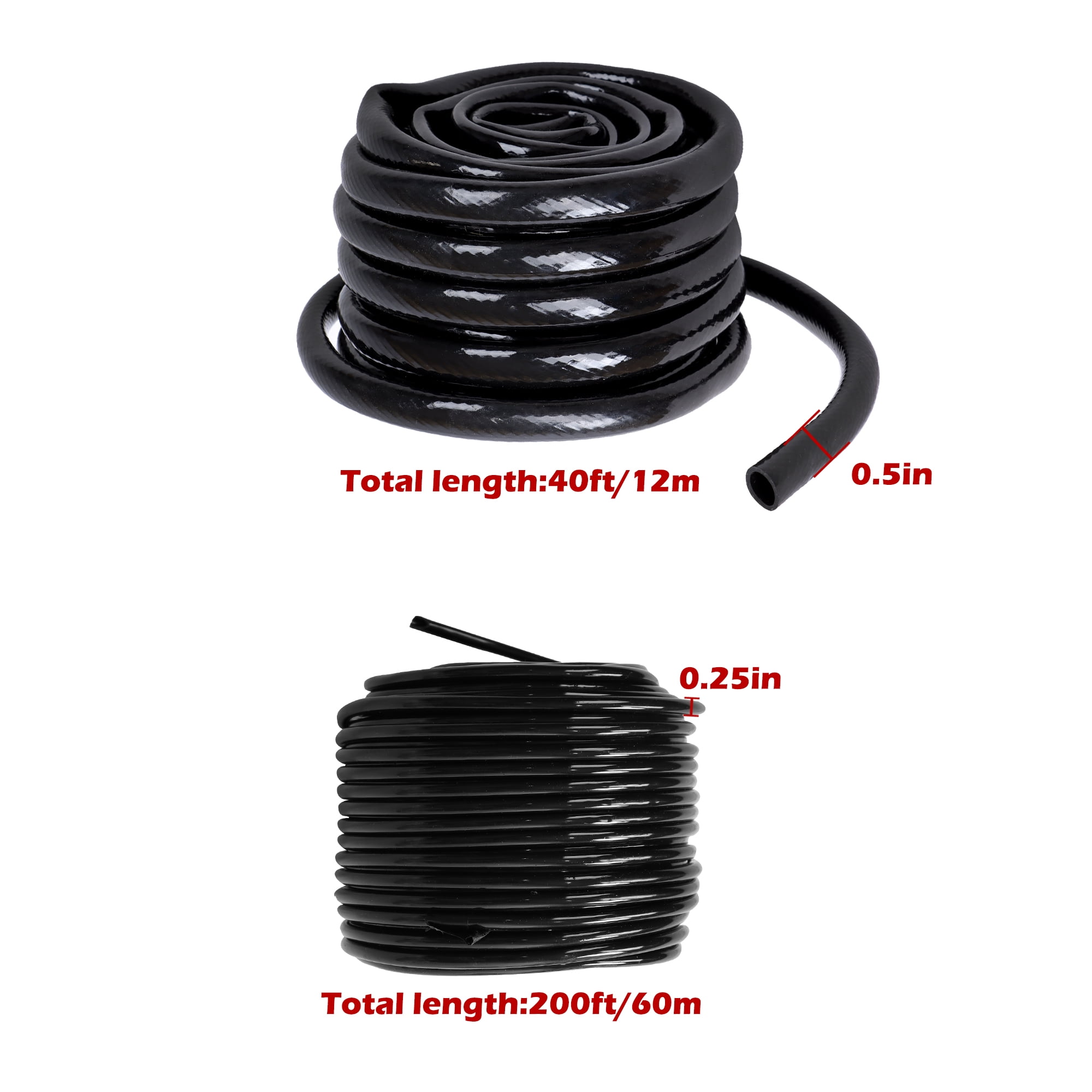 labwork 240FT Drip Irrigation System Kit with 1/2 inch 1/4 inch Irrigation Tubing Hose and Accessories