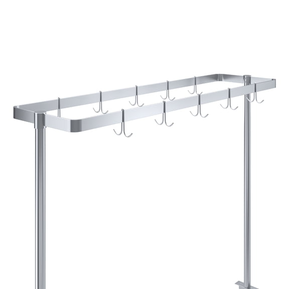 AmGood 60 in. Stainless Steel Table-Mounted Pot Rack With 10 Hooks