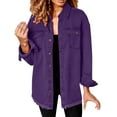 thumbnail image 3 of kaondbfi Trendy Womens Button Down Shirt, Washed Denim Shirt Jacket Fashion Casual Ladies Jacket, 3 of 6