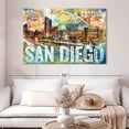 thumbnail image 2 of Elephant Stock San Diego City Landmarks Grunge Wall Art - Horizontal Canvas Wall Art - Living Room Wall Decor - Places Canvas - Beige And Gray Decor - 51" x 34", 2 of 8