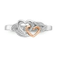 thumbnail image 5 of 14K White Gold with Rose Gold-Plated Hearts and Leaves Ring Band Size 6.5, 5 of 6