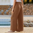 thumbnail image 5 of Wide Leg Pants Woman Spring 2026 Pockets Loose Flowy Trousers Lounge Palazzo Pant Beach Vacation Clothes, 5 of 5