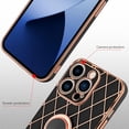 thumbnail image 2 of Compatible with iPhone 14 Pro Case Plating Electroplate Mental Ring Kickstand Luxury Case Soft TPU Shockproof Back Cover iPhone 14 Pro Case for Girls Women -Black, 2 of 14