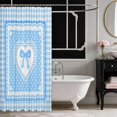 thumbnail image 3 of Erosebridal Pink Polka Dot Plaid Bow Shower Curtain 72Wx78L for Girls, Girly Checkered Heart Lace Waterproof Bath Curtain, 3 of 5