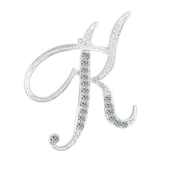 UDIYO 1 Pc Fashion Unisex Rhinestone English Letters Alphabet A-Z Brooch Pin Ornament