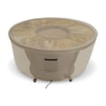 thumbnail image 6 of COVERS&ALL Outdoor Round Fire Pit Cover, 12 Oz Waterproof, UV & Weather Resistant for Patio Lawn Garden Backyard Outside, with Air Vents & Drawstrings (48"(Diameter) x 18"(H), Beige), 6 of 7