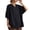 Black, variant on 3/4 Length Sleeve Womens Tops 2026 Trendy Casual Boho Vintage Lace V Neck Loose Plain Tshirt Womens Blouses