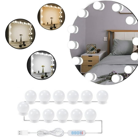 

KKCXFJX Led Bulb Mirror Front Bulb Makeup Mirror Light 3-color Dimmable And Detachable Rotary Take-up Without Punching Makeup Fi-ll Light Bulb Lighting & Ceiling