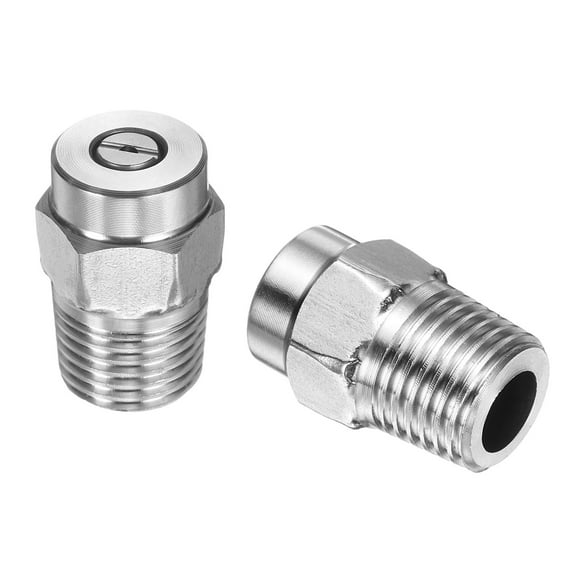 Uxcell 2pcs Surface Clean Tip 40 Degree 1/4 Inch NPT Male 1.311 Orifice 4000 PSI Stainless Steel Threaded Pressure Washer Spray Nozzles for Water gun Water Broom
