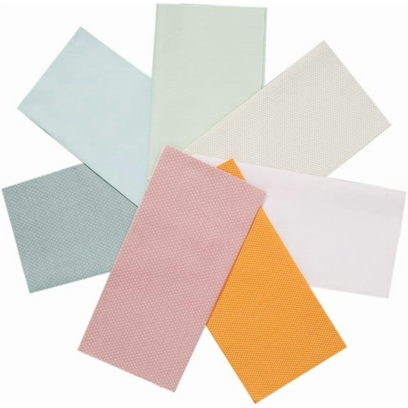 7 Colors 9.84x9.84 Inch Fat Quarters Fabric Dot Pattern Cotton Fabric Precut Bundles Squares Sheets Napkins Patchwork Quilting for Wedding Party DIY Sewing Scrapbooking