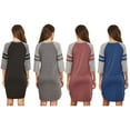 thumbnail image 7 of Upgraded Women Summer Mid-Sleeve Nightshirt Classic Crew Neck Color Block Sleepwear Sleep Dress,Soft Casual Pajamas Dress Tunic Nightgown Loungwear Loose Comfy NightShirts,S-2XL Gray, 7 of 7