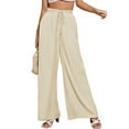 thumbnail image 2 of Pantalones sueltos para mujer,Pantalones de mujer, pierna ancha, pantalones acogedores, pantalones con lazo en la cintura para mujer, apariencia llamativa, 2 of 5