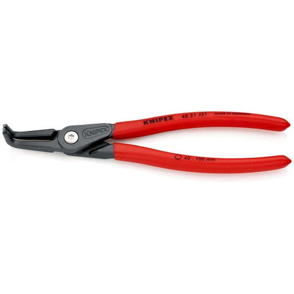 KNIPEX 48 21 J31 SB Pinza de precisión para anillos de retención interiores en taladros recubiertos de plástico antideslizante acabado pavonado 210 mm